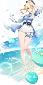Jean + Skin Jean Sonho da Brisa Marinha + Eula por 150 reais - Genshin Impact
