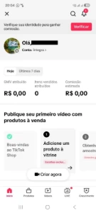 Conta Do Tiktok Com Shop Ativo +1,1K Seguidores, Lives Ativa - Redes Sociais