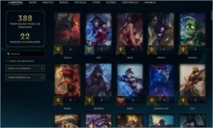 Conta gold 3 196 skins + 2 ultimate 131 campeões + 300 icone - League of Legends LOL