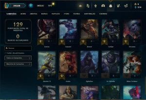 Conta Unranked com 50 Champs e 26 Skins - League of Legends LOL