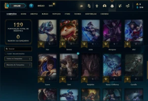 Conta Unranked com 50 Champs e 26 Skins - League of Legends LOL