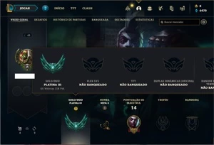 Conta Platina 3 com 21 Champs - League of Legends LOL