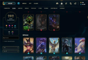 Conta prata 3 com TODOS os champs e 282 Skins + 5 Ultimates - League of Legends LOL