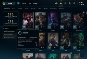 Conta prata 3 com TODOS os champs e 282 Skins + 5 Ultimates - League of Legends LOL