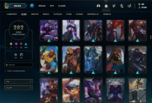 Conta prata 3 com TODOS os champs e 282 Skins + 5 Ultimates - League of Legends LOL