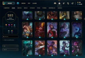 Conta prata 3 com TODOS os champs e 282 Skins + 5 Ultimates - League of Legends LOL