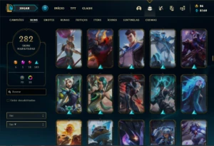 Conta prata 3 com TODOS os champs e 282 Skins + 5 Ultimates - League of Legends LOL