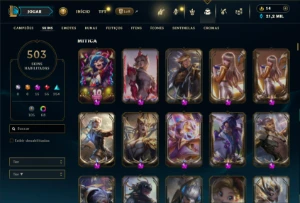 Esmeralda 2 com TODOS os champs e 503 Skins + 13 Prestigios - League of Legends LOL