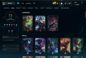 Esmeralda 3 com 110 Champs e 73 Skins ( MONO SUP ) - League of Legends LOL