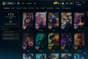 Esmeralda 3 com 110 Champs e 73 Skins ( MONO SUP ) - League of Legends LOL