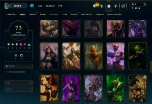 Esmeralda 3 com 110 Champs e 73 Skins ( MONO SUP ) - League of Legends LOL