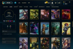 Esmeralda 3 com 110 Champs e 73 Skins ( MONO SUP ) - League of Legends LOL
