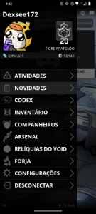 Usuário warframe maestria 20 com 13,940 pl - Outros