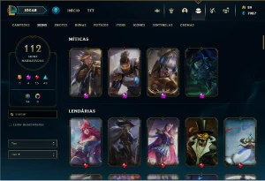 Mestre 67% wr/ 112 skins/ 123 campeões - League of Legends LOL