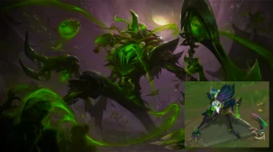 Skin Fiddlesticks Lua Sangrenta + Croma Esmeralda Exclusivo - League of Legends LOL