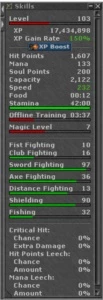 Conta tibia com vários personagens com skills boas