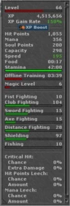 Conta tibia com vários personagens com skills boas