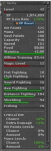 Conta tibia com vários personagens com skills boas