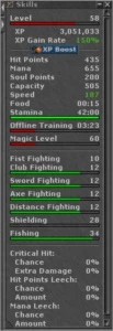 Conta tibia com vários personagens com skills boas