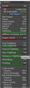 Conta tibia com vários personagens com skills boas