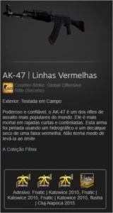 AK-47 FT | Linhas Vermelhas - Counter Strike CS