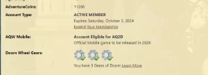 Conta Adventure Quest Worlds+ Member + 11k de acs AQW