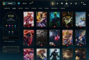 Conta Unranked com 150 Champs e 238 Skins ( MAIN ADC ) - League of Legends LOL
