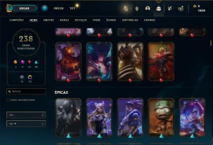 Conta Unranked com 150 Champs e 238 Skins ( MAIN ADC ) - League of Legends LOL