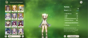AR22 Cyno+Báculo Das Areias+Nahida+Keqing+Benção da lua - Genshin Impact