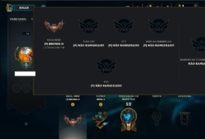 Bronze 2 com 60 Champs e 43 Skins - League of Legends LOL
