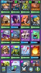 CLASH ROYALE (XP11, Arena lendária, 240K Ouro, 17 Lendárias)
