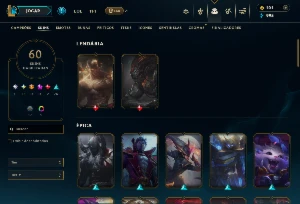 Unranked com 105 Champs e 60 Skins ( JG / MID / TOP ) - League of Legends LOL