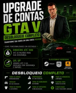 Upagem De Contas Gta V Online Pc | Dinheiro/Lvl/Desbloqueio