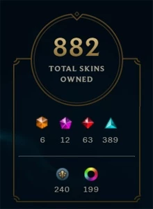 Conta LOL - SOLO/DUO UNRANKED, 882 skins, +10k gastos - League of Legends