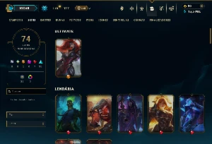 Unranked com 110 Champs e 73 Skins - League of Legends LOL