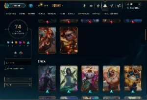 Unranked com 110 Champs e 73 Skins - League of Legends LOL