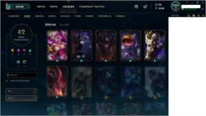 Conta Lol  91 Campeões/42 skins  - 9 Lendárias - Prata III - League of Legends