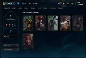 Conta bronze 1 com 6 Skins e 25 Champs - League of Legends LOL