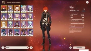 CONTA AR48 COM DILUC+KLEE+KEQING+ARMA 5* - Genshin Impact