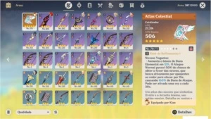 CONTA AR48 COM DILUC+KLEE+KEQING+ARMA 5* - Genshin Impact