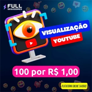 100 Visualizações YouTube - Redes Sociais