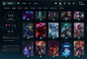 Conta Unranked com 140 Champs e 115 Skins + 2 Ultimates - League of Legends LOL