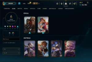 Esmeralda 4 com 45 Champs e 6 Skins - League of Legends LOL