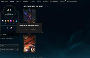 Conta Lol Ouro, 6 Skins, Lendária do Zed, Upada na Mão - League of Legends