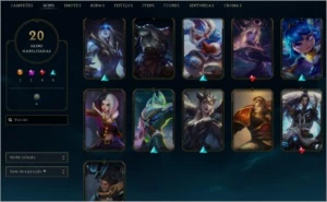 Conta LoL 20 skins - criada em 2015 - League of Legends