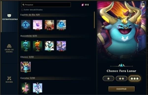Conta League of Legends LOL - 80 heróis, 45 skins - RP + TFT
