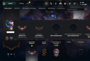 Bronze 3 com 75 Champs e 150 Skins + 4 Ultimates - League of Legends LOL