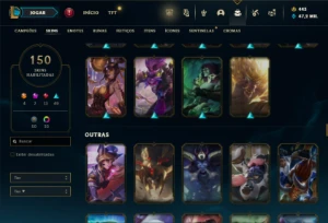 Bronze 3 com 75 Champs e 150 Skins + 4 Ultimates - League of Legends LOL