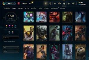 Bronze 3 com 75 Champs e 150 Skins + 4 Ultimates - League of Legends LOL