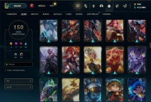 Bronze 3 com 75 Champs e 150 Skins + 4 Ultimates - League of Legends LOL